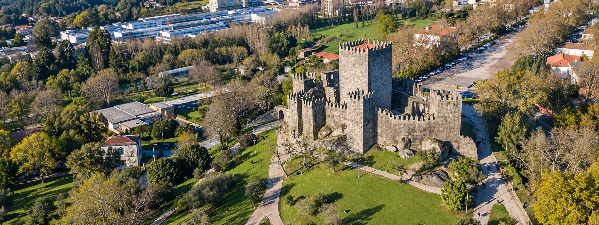 Vista a&eacute;rea do Castelo de Guimar&atilde;es